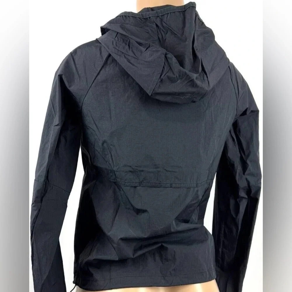 Women’s Mesh Lined Hooded Windbreaker, Black, size Medium - NWOT - Picture 2 of 8